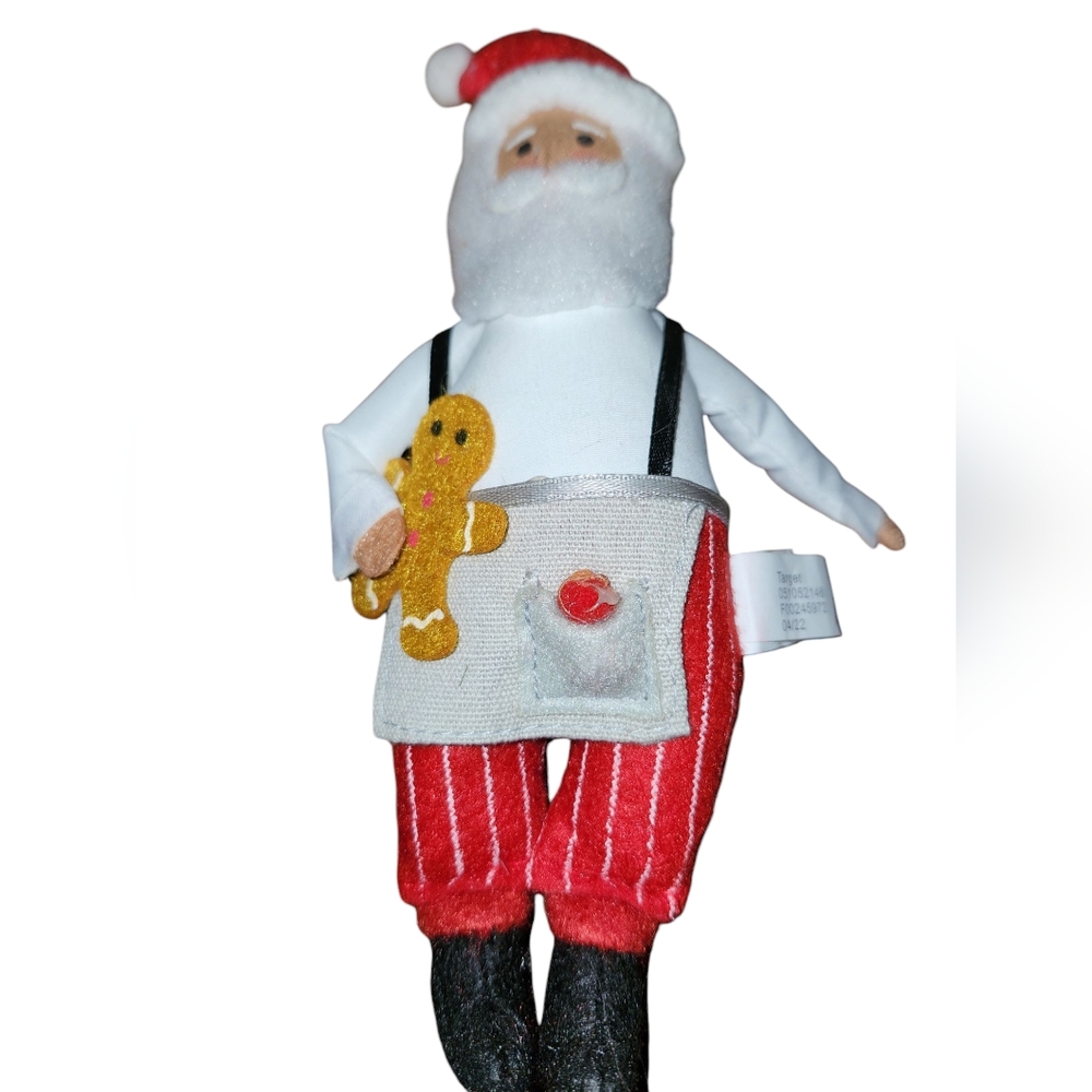 Target Santa Claus Plush ornament with  apron and gingerbread 2022